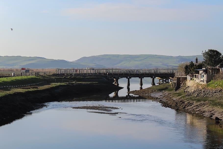 bridge, river, estuary, water, landscape, tourism, seaside HD wallpaper
