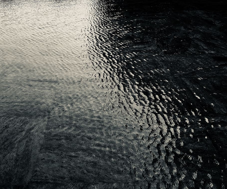 water, waves, ripples, grayscale, pool, full frame, sea, nature HD wallpaper