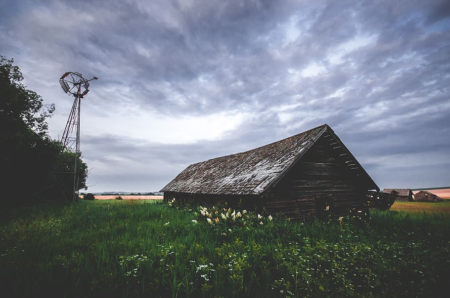 canada, sexsmith, wood, barnwood, olden, windmill, vintage, HD wallpaper