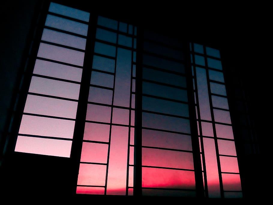 window, glass - material, architecture, no people, night, indoors HD wallpaper