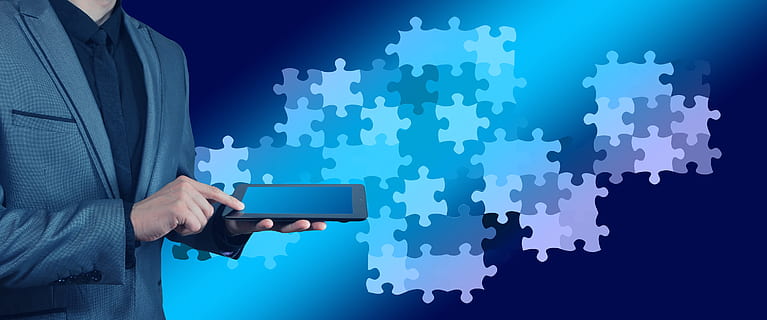 puzzle, businessman, tablet, computer, control, learn, arrangement HD wallpaper
