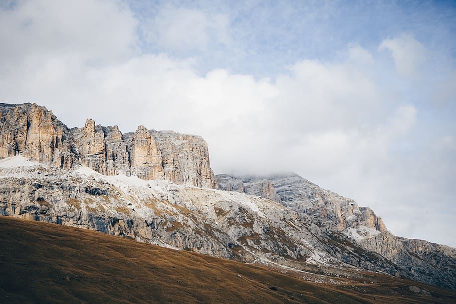 brown and grey mountain, nature, outdoors, cliff, mountain range HD wallpaper