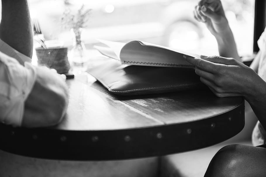 menu, check, human, activity, table, restaurant, human body part HD wallpaper