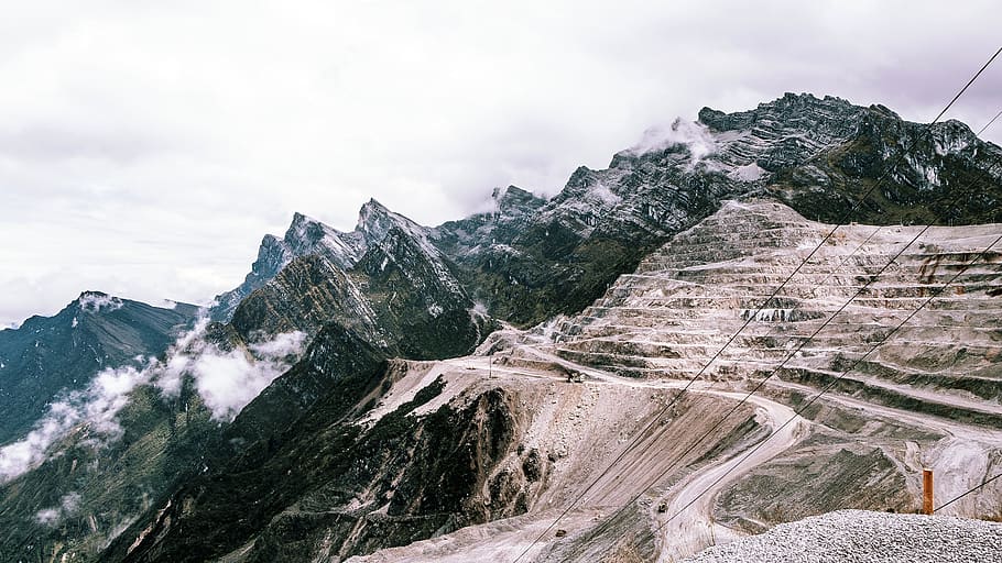 Landmark Photography of Gray and Brown Cliff Formations, clouds HD wallpaper