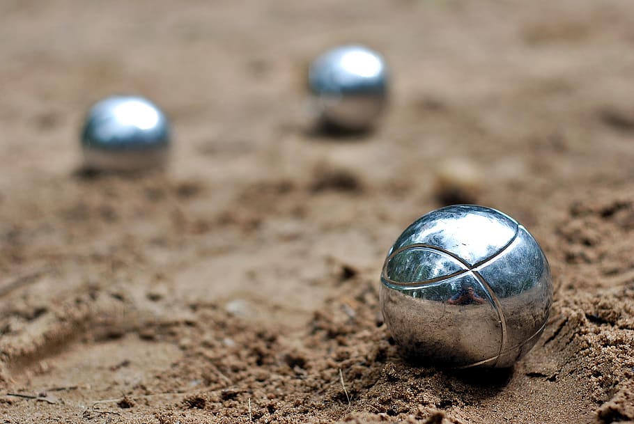 Closeup Photography of Silver Balls, beach, blur, fun, ground HD wallpaper