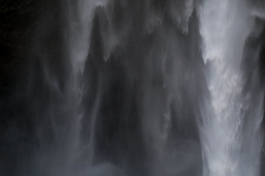 waterfalls, nature, outdoors, river, iceland, skógafoss, moody HD wallpaper