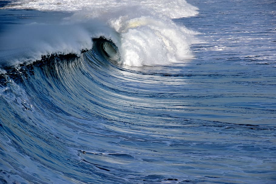 ocean waves during daytime, sea, motion, water, power, power in nature HD wallpaper