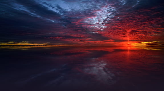 sunset, nature, dusk, dawn, panorama, dark, twilight, sky, landscape HD wallpaper