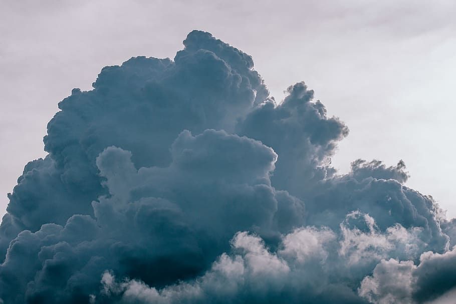 Gray and White Clouds, atmosphere, black and white, bright, cloudscape HD wallpaper