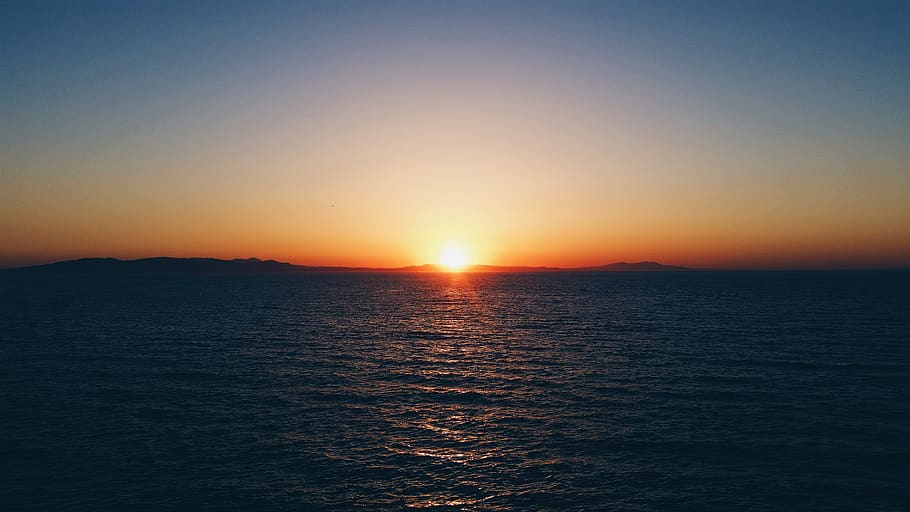 sunset, sea, sky, water, beauty in nature, scenics - nature HD wallpaper