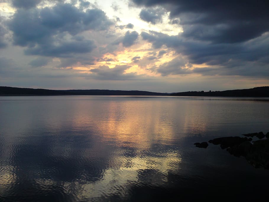 Body of Water during Golden Hour, clouds, dawn, nature, sky, cloud - sky HD wallpaper