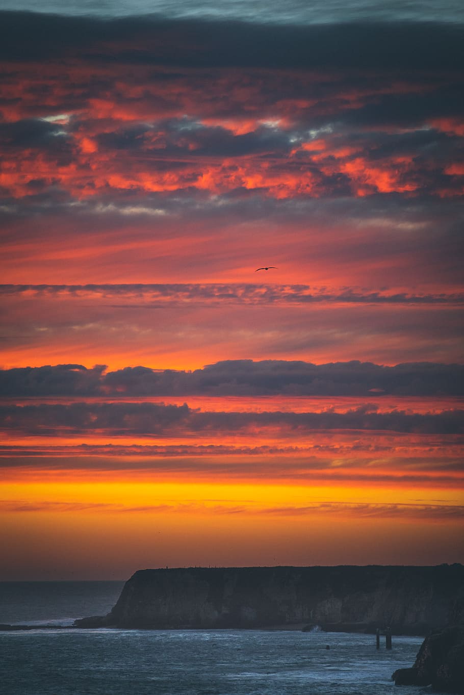 sky, sunset, sea, water, scenics - nature, beauty in nature, orange color HD wallpaper
