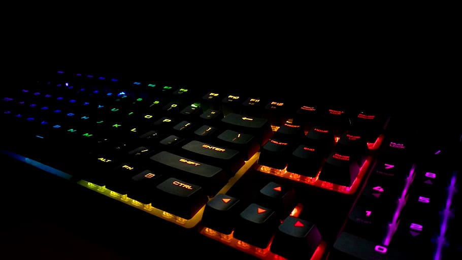 keyboard, led, technology, computer equipment, indoors, connection HD wallpaper