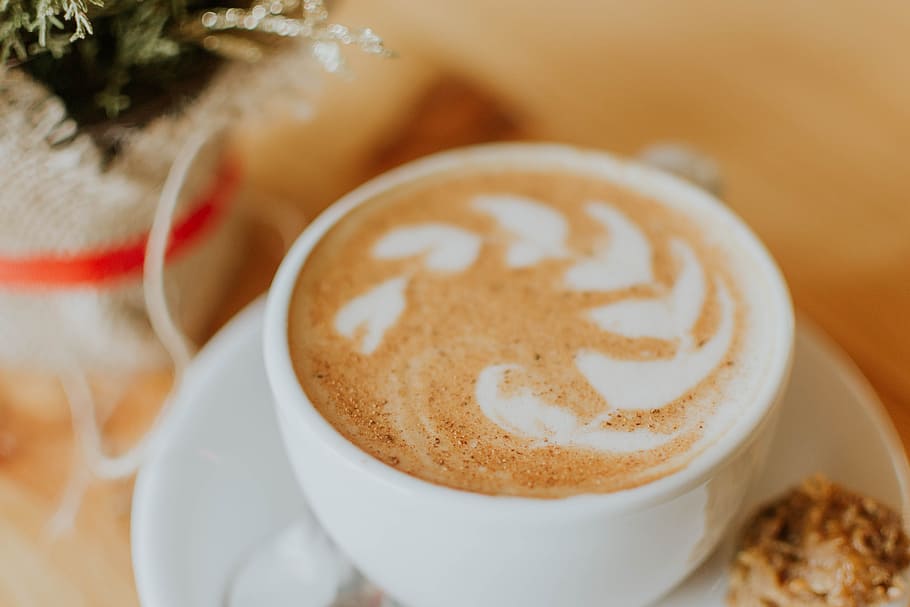 cappuccino, coffee, pattern, biscuit, food, cookie, drink, hot HD wallpaper