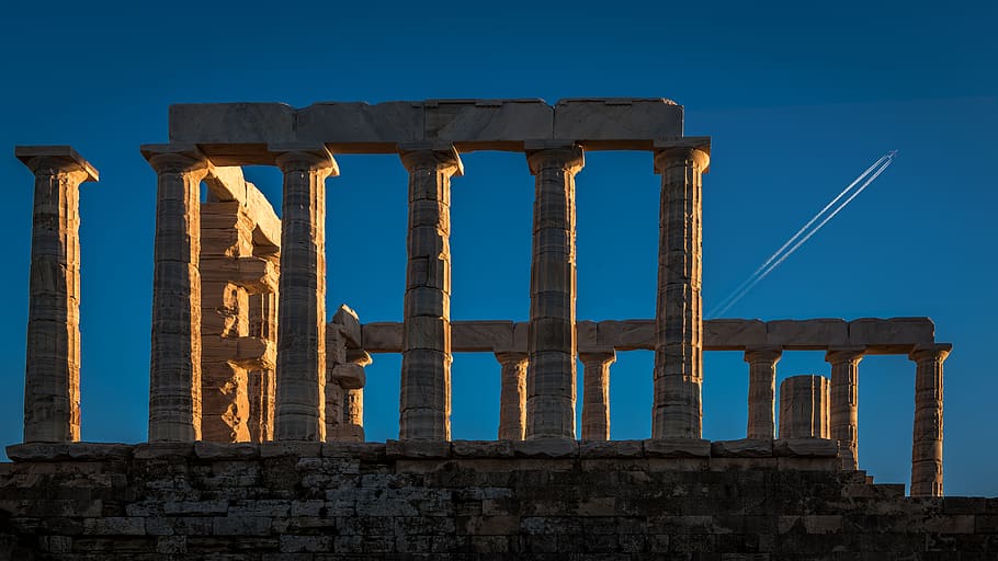 acropolis, ancient, architecture, blue sky, columns, daylight HD wallpaper