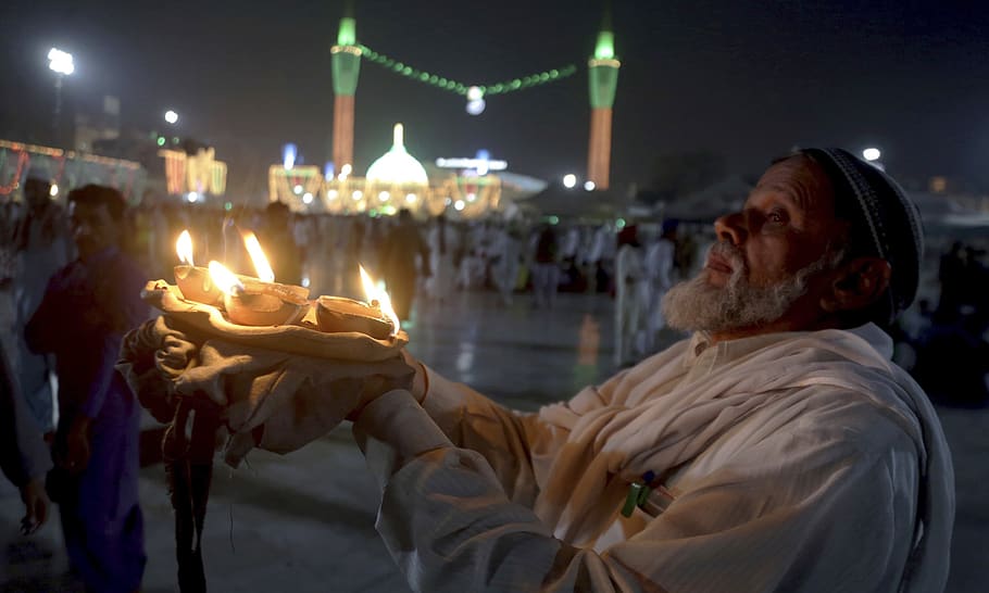 lahore, data shrine, pakistan, night, illuminated, real people