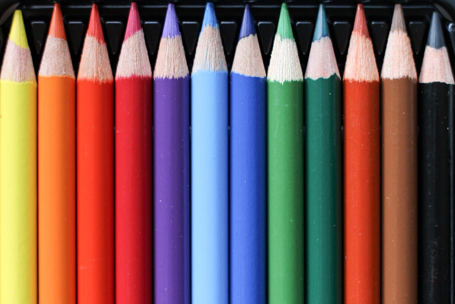 communications, creativity, color, colorful, art, color pencils HD wallpaper