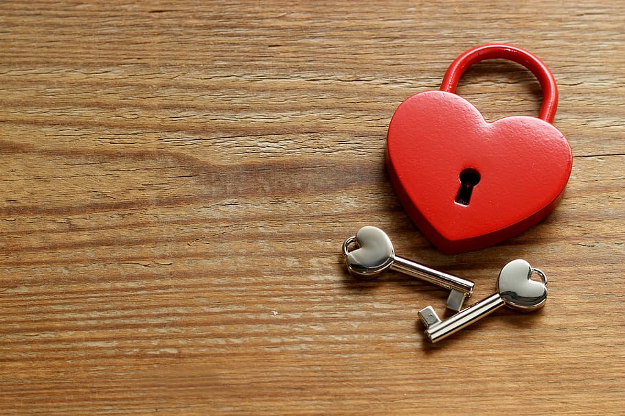 wood, castle, key, heart, metal, love, heart shape, red, wood - material, HD wallpaper