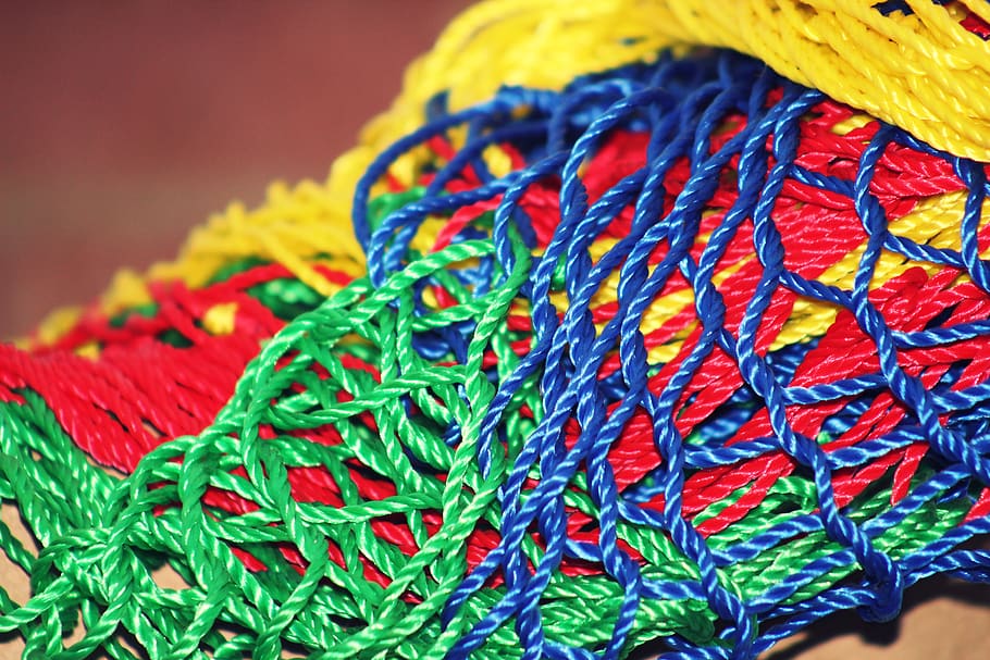 hammock, colorful, nylon, blue, green, red, yellow, weave, woven HD wallpaper