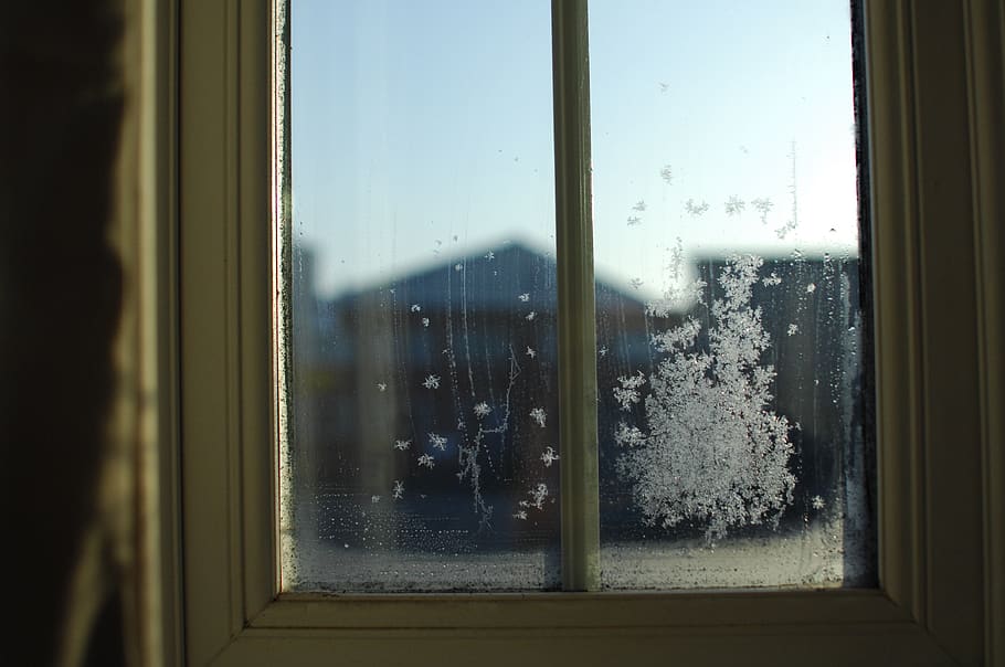 shallow focus photography of window, frost, winter, ice, cold, HD wallpaper