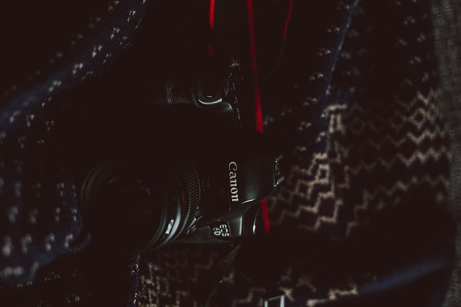black Canon camera, electronics, photography, skin, housing, building HD wallpaper