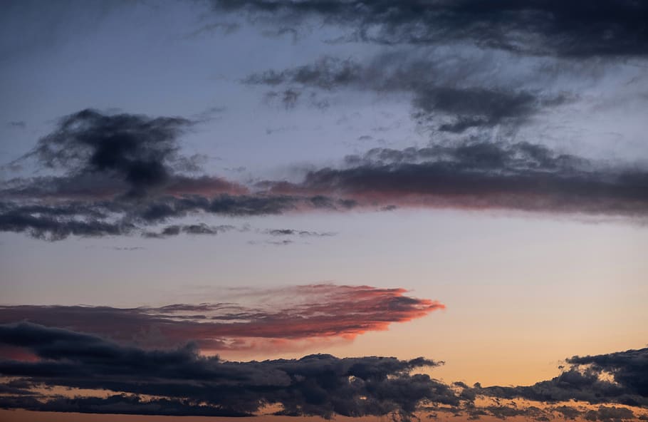 nimbus clouds, nature, outdoors, sky, weather, red sky, dusk HD wallpaper