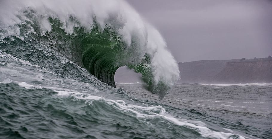 sea waves, water, motion, power in nature, beauty in nature, splashing HD wallpaper
