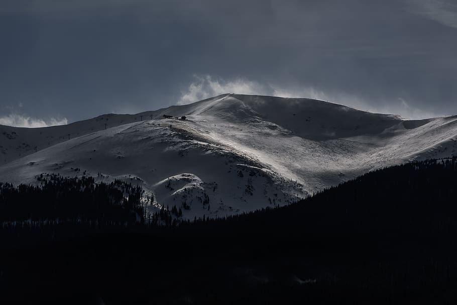 mountain, highland, dark, cloud, sky, summit, ridge, landscape HD wallpaper