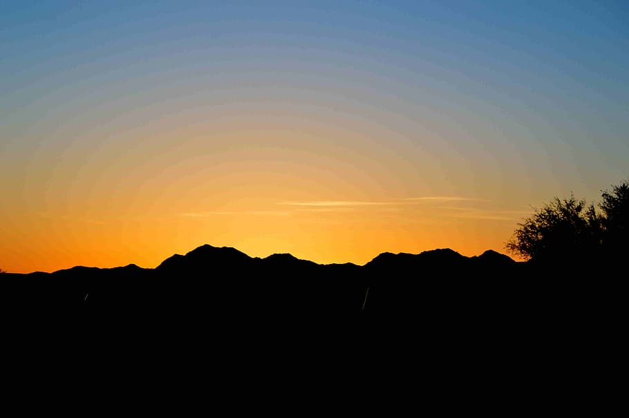 silhouette, sky, sunset, beauty in nature, scenics - nature HD wallpaper