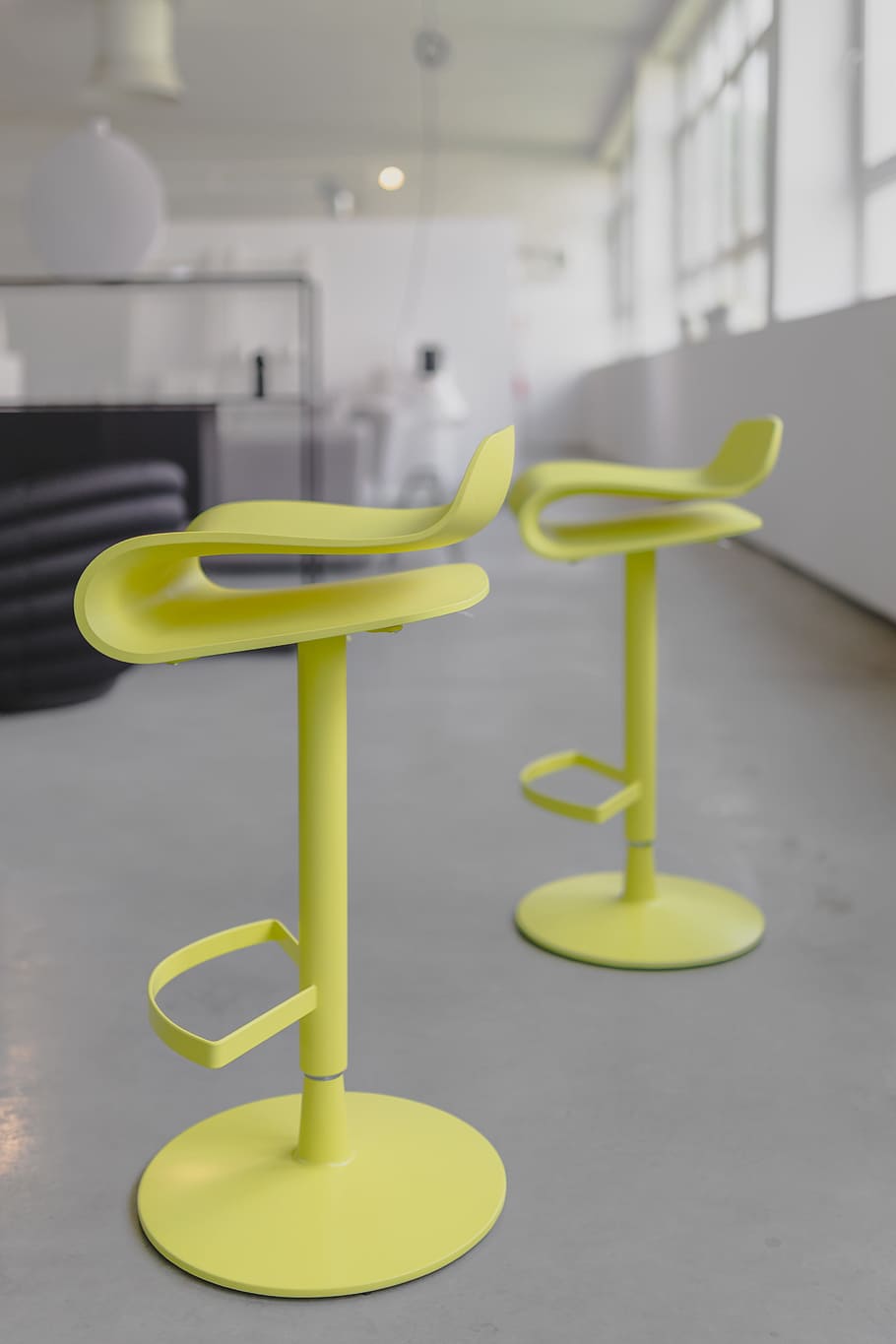 Tall yellow bar stool - Modern designer Bar chair, furniture