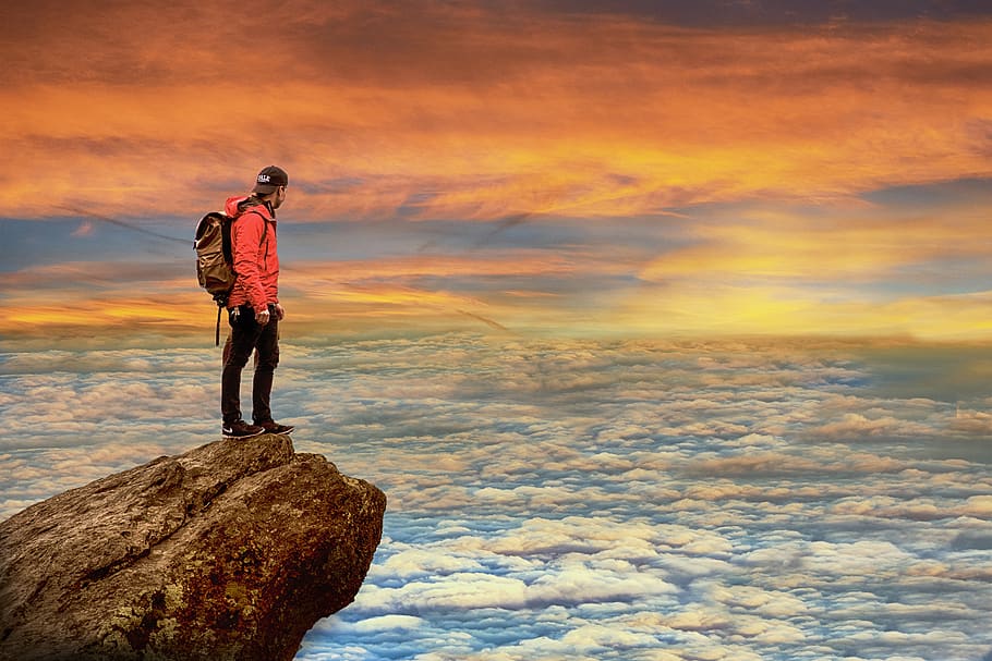 landscape, mountain, sky, clouds, sunset, mountaineer, nature HD wallpaper