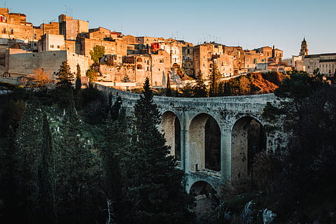green leafed trees near bridge, building, italy, castle, fort HD wallpaper