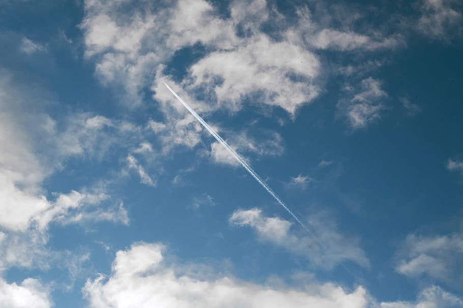 aviation, plane, trail, sky, cloud, jet, airplane, fly, flight HD wallpaper