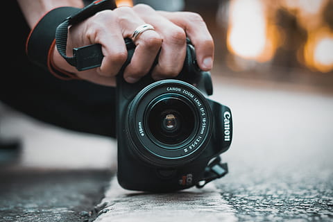 Close-Up Photo of Canon Dslr Camera, aperture, blur, camera lens HD wallpaper