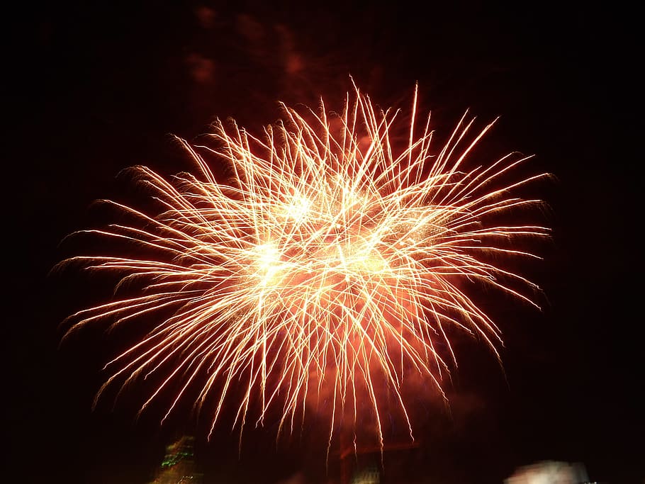 russia, firework, night, illuminated, event, motion, celebration HD wallpaper
