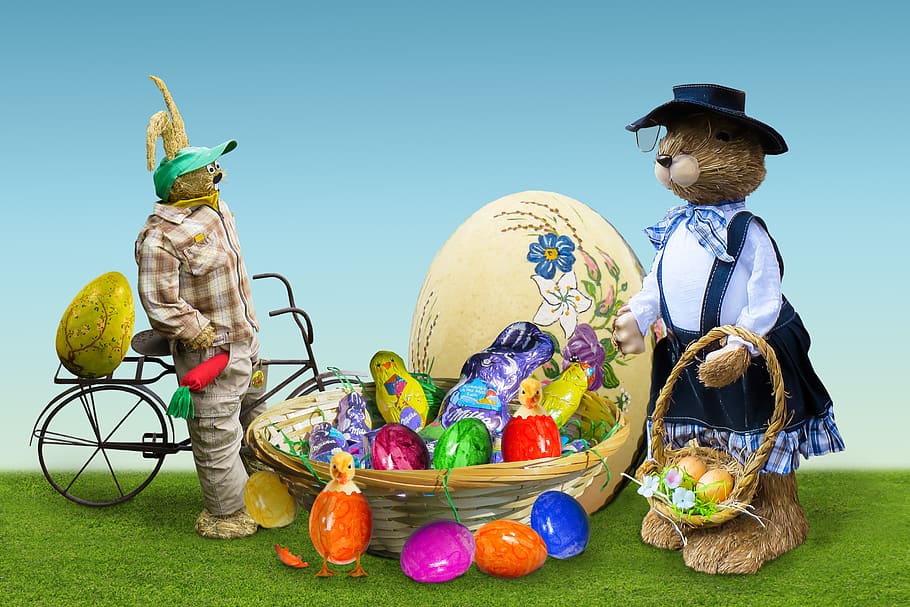 easter, happy easter, easter nest, osterkorb, easter egg, chicks HD wallpaper