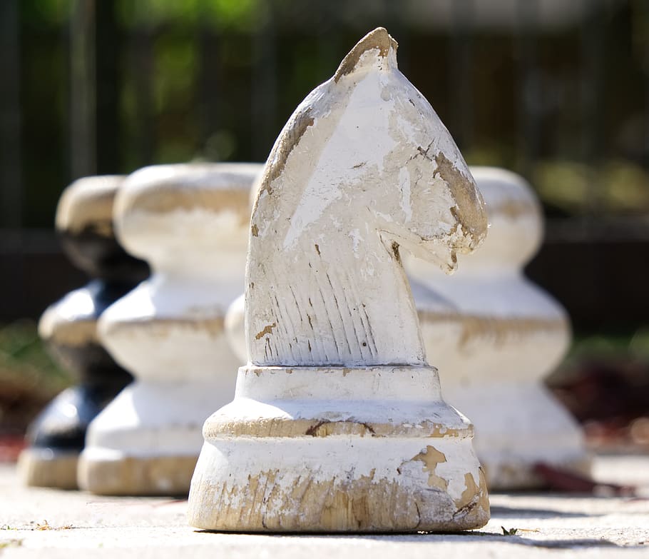 chess, figure, wood, play, weathered, worn, used, old, chess board HD wallpaper