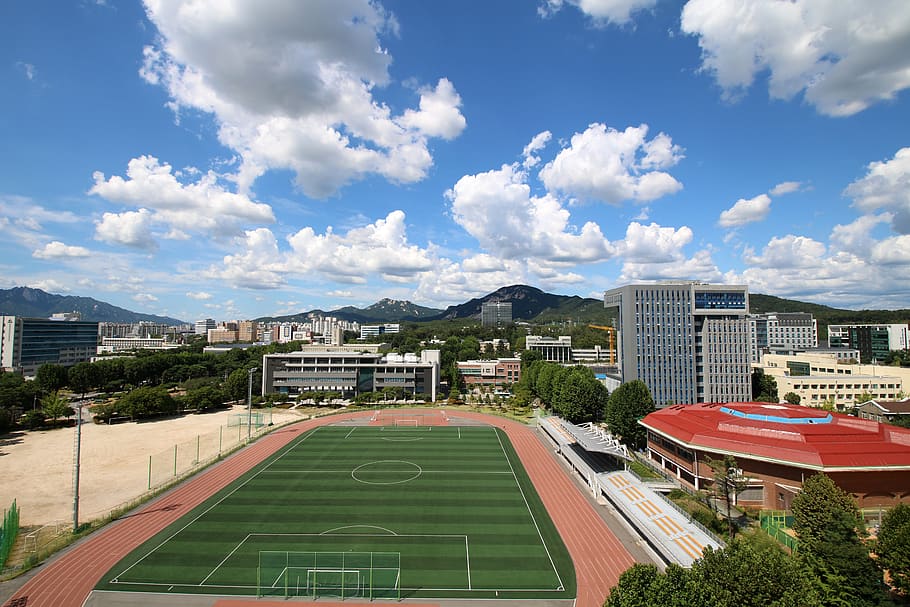 school, seoul, university, seoul and more, cloud, playground, HD wallpaper