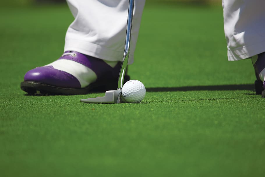 Person in White Pants Playing Golf, ball, course, game, golf ball HD wallpaper