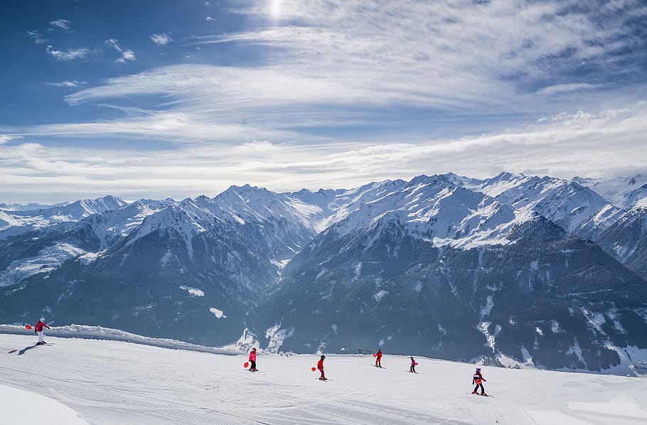 snow, winter, mountain, cold, mountain peak, panoramic, sport HD wallpaper