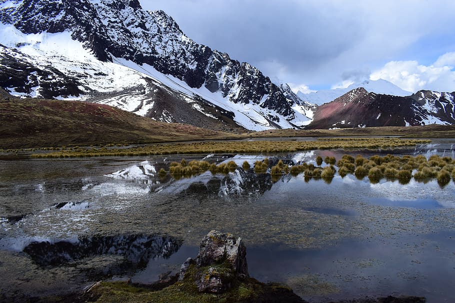 HD wallpaper: peru, andes, laguna, nature, mountain, snow, cold ...