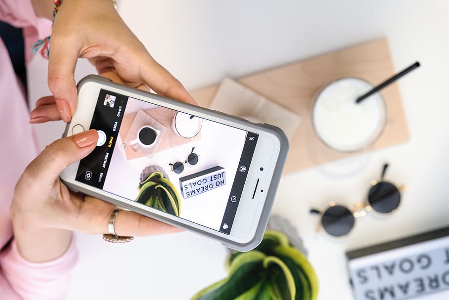 Person Taking Photo of Milk and Coffee, camera, connection, data HD wallpaper