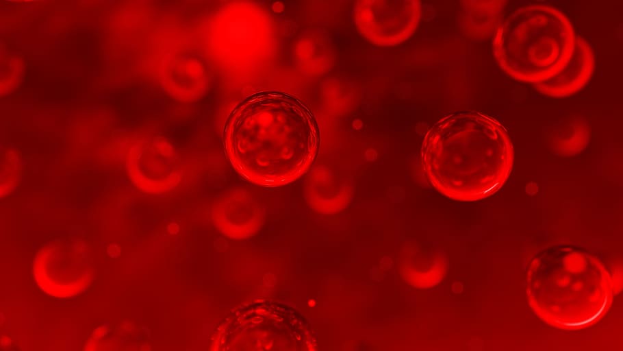 red bubbles background