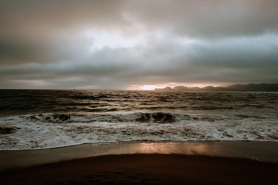 seashore during daytime, sky, land, water, beach, cloud - sky HD wallpaper