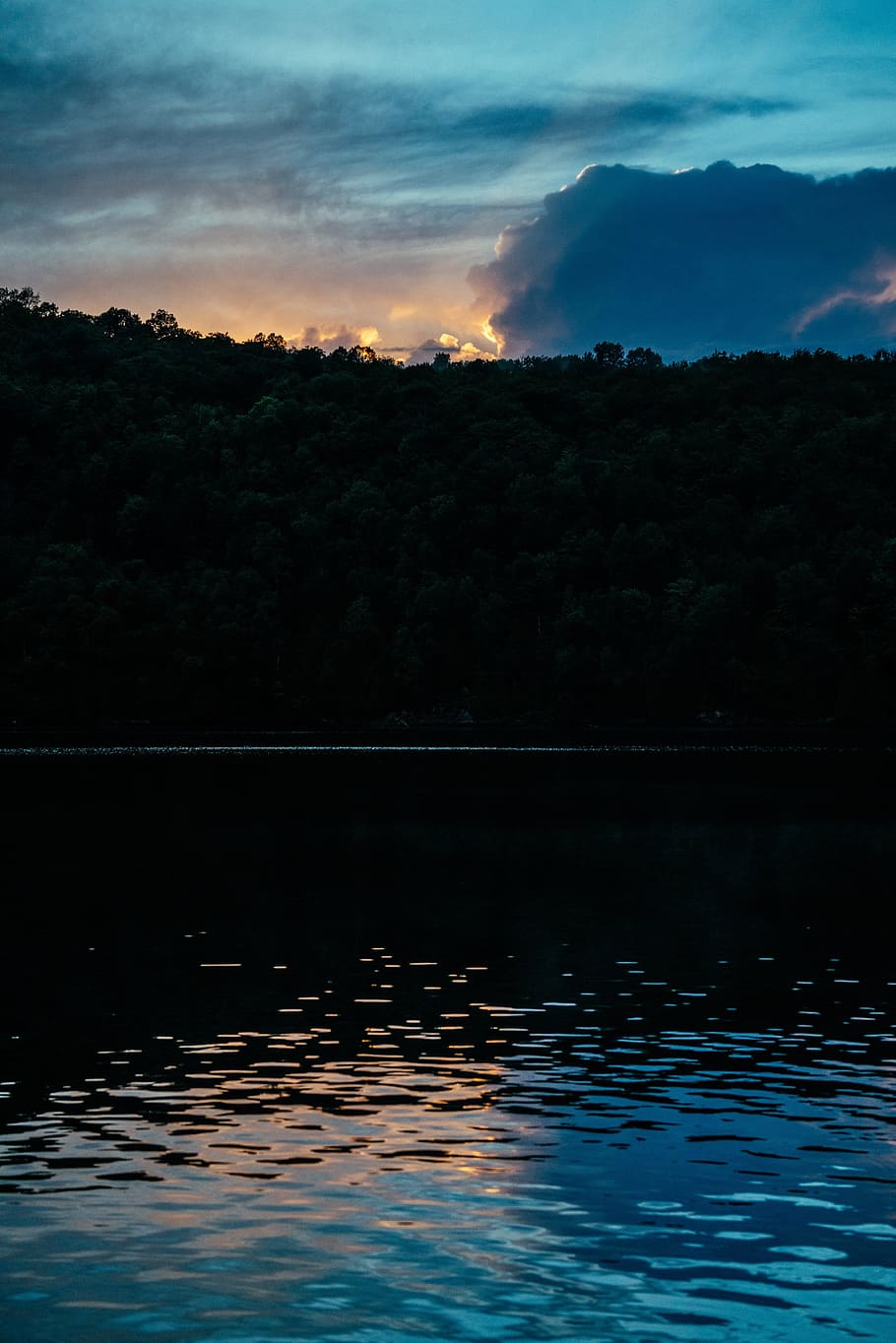 Sunset Over Forest Photo, Trees, Earth, Outdoor, Water, Lake HD wallpaper