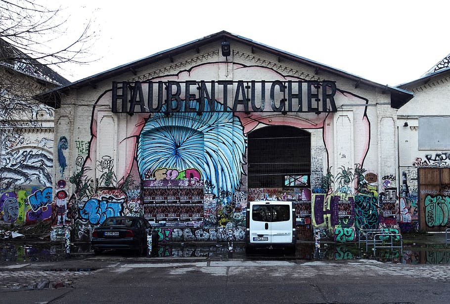 berlin, germany, urban spree, street, graffiti, built structure, HD wallpaper