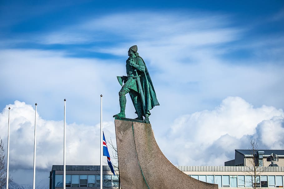 iceland, reykjavik, leif eriksson, statue, human representation, HD wallpaper