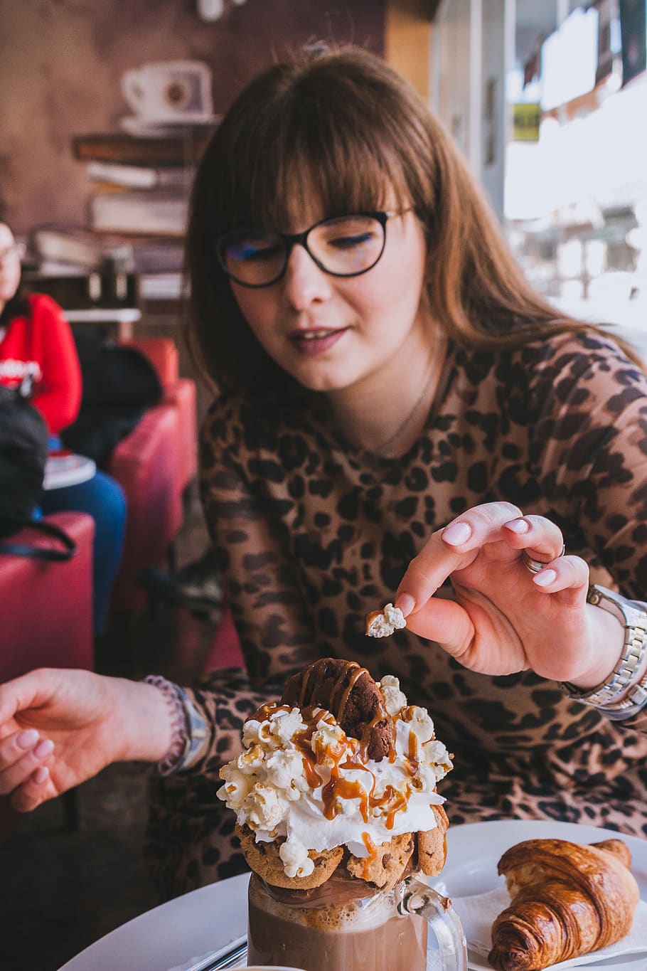 glasses, accessories, accessory, human, person, food, ice cream HD wallpaper
