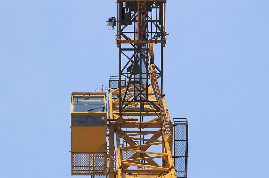crane, construction, sky, clear sky, low angle view, industry HD wallpaper