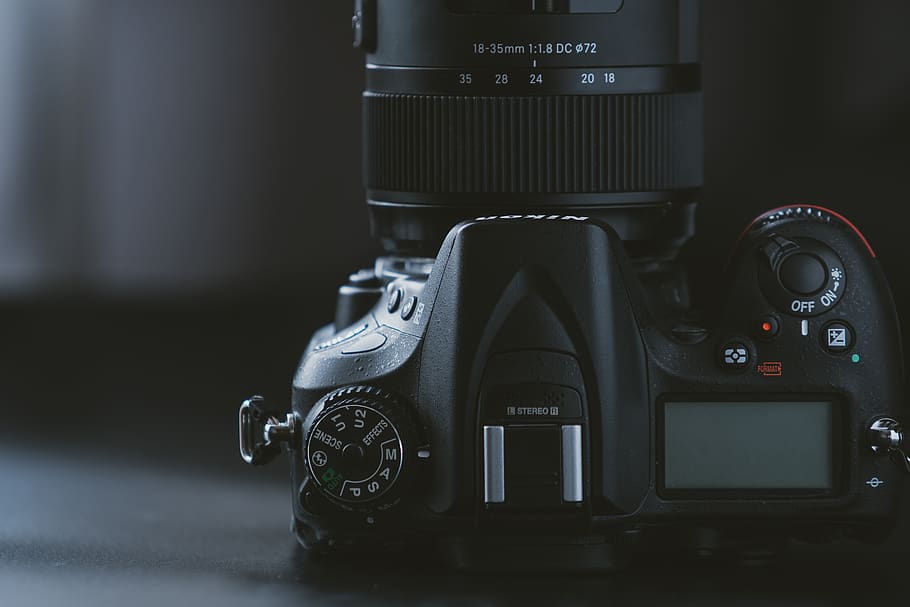 Black Dslr Camera, classic, close-up, digital camera, electronics HD wallpaper